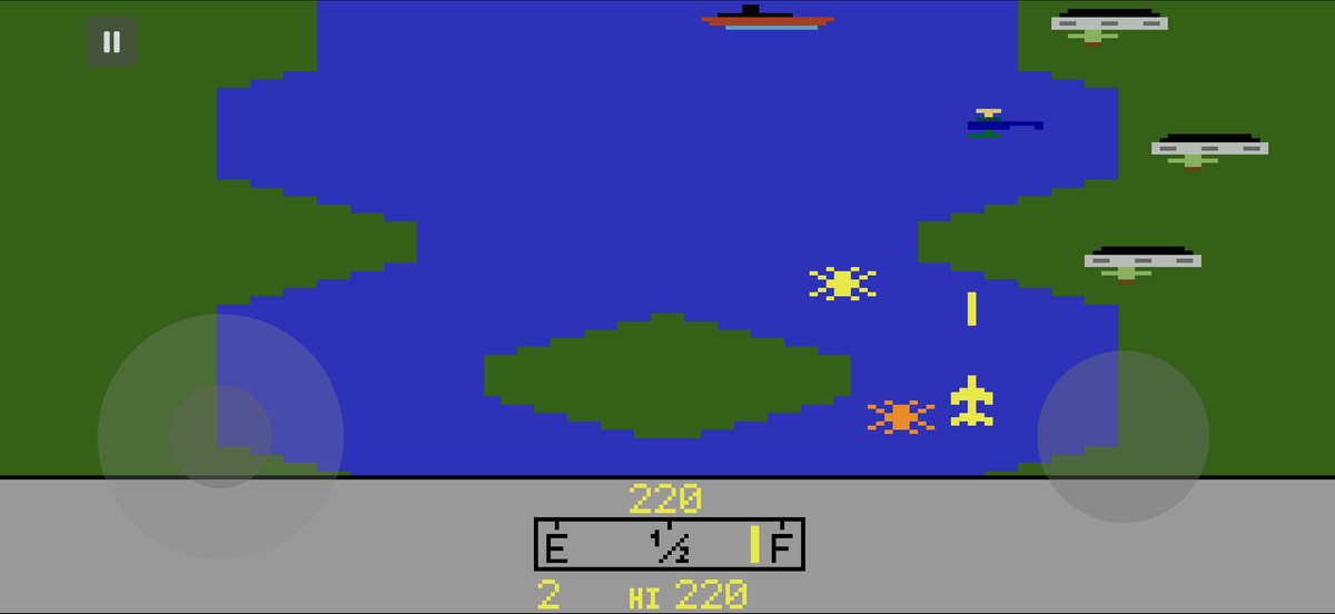 Dogfight around an island with explosions